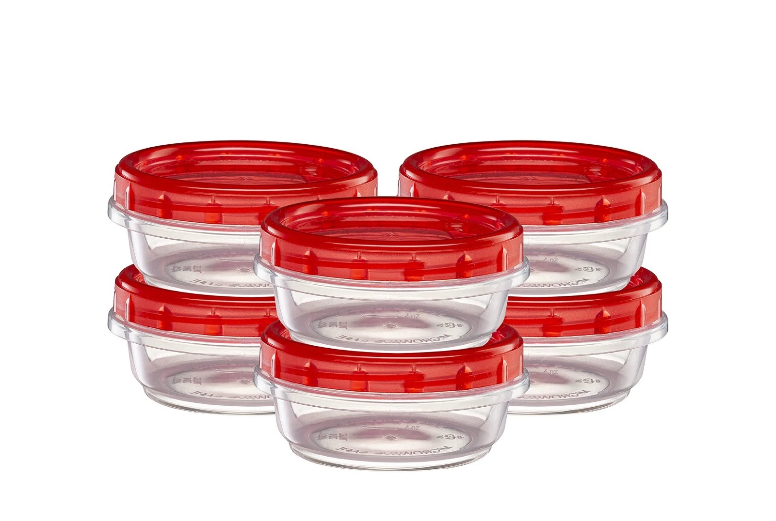 10 Pack 8oz Twist Cap Food Storage Containers - Clear Bottom, Red Screw Lids, Fr
