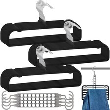 Velvet Pants Hangers Non Slip 30 Pack Velvet Hangers for Closet with Porous H...