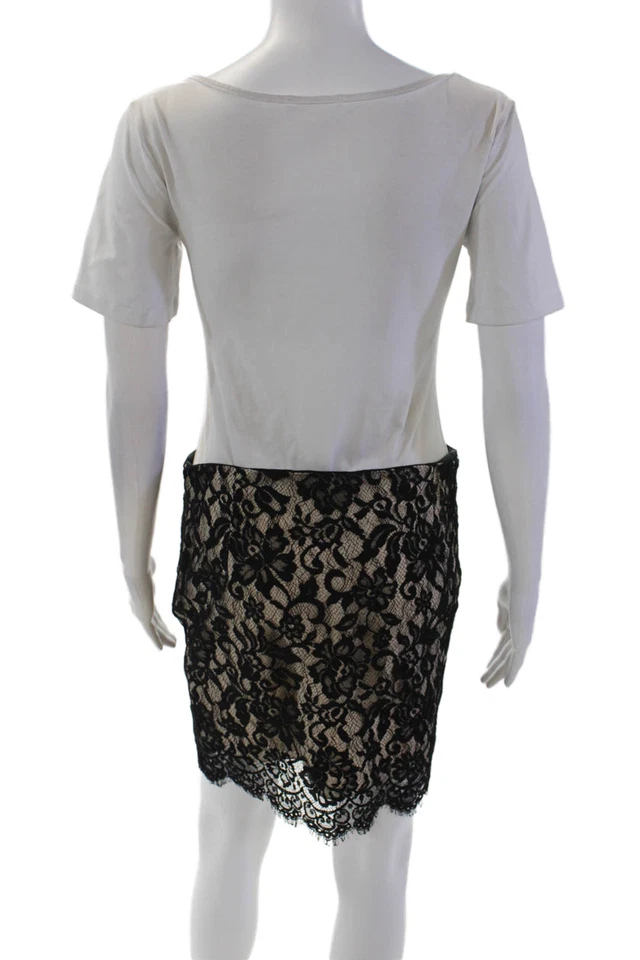 Minifalda Haute Hippie para mujer forrada de encaje con cremallera lateral negra talla S Foto 3 de 4