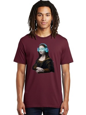 Mona-Lisa-2 Mens Graphic Tee, 100% Cotton, Casual Summer Wear
