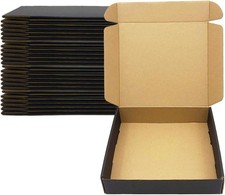 24 Pack 9X8X2 Inches Black Shipping Boxes, Corrugated Cardboard Mailer Box  Ver