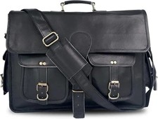 New Leather Messenger Laptop Bag Black Office Briefcase For Men