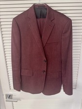 Calvin Klein Men's Brick Slim-Fit Suit Size 42S 34/30 linen blend EUC 