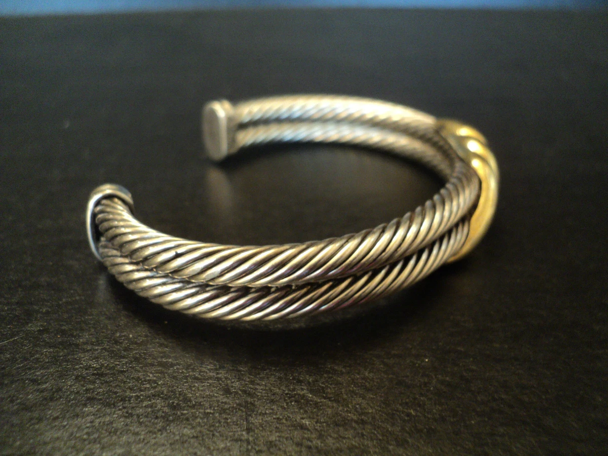 AUTHENTIC DAVID YURMAN 14K STERLING SILVER DOUBLE CABLE LINK