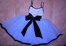 NWOT BALLET Costume Romantic length Periwinkle Blue Black Velvet Lace Bodice MC