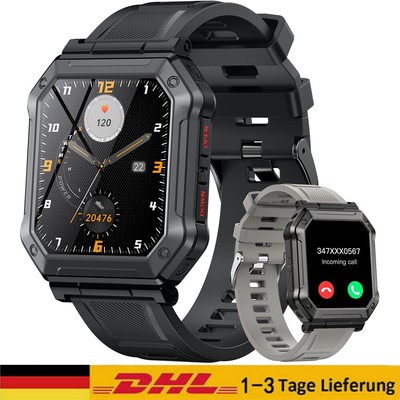 Bluetooth Smartwatch mit Schrittzähler Pulsuhr Armbanduhr Sportuhr Android IOS