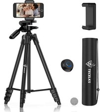 Phone Tripod 55", Travel/Camera Lightweight Tripod with Wireless Remote