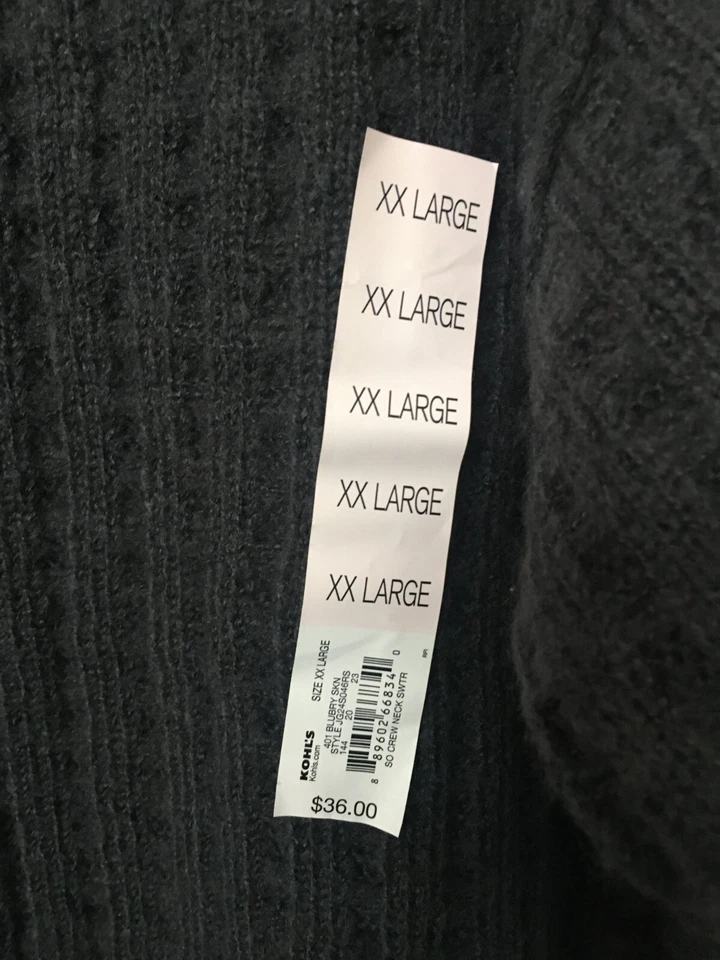 Suéter para mujer talla 2XL azul pizarra tejido gofre ligero L/S Back2School nuevo con etiquetas Foto 2 de 4