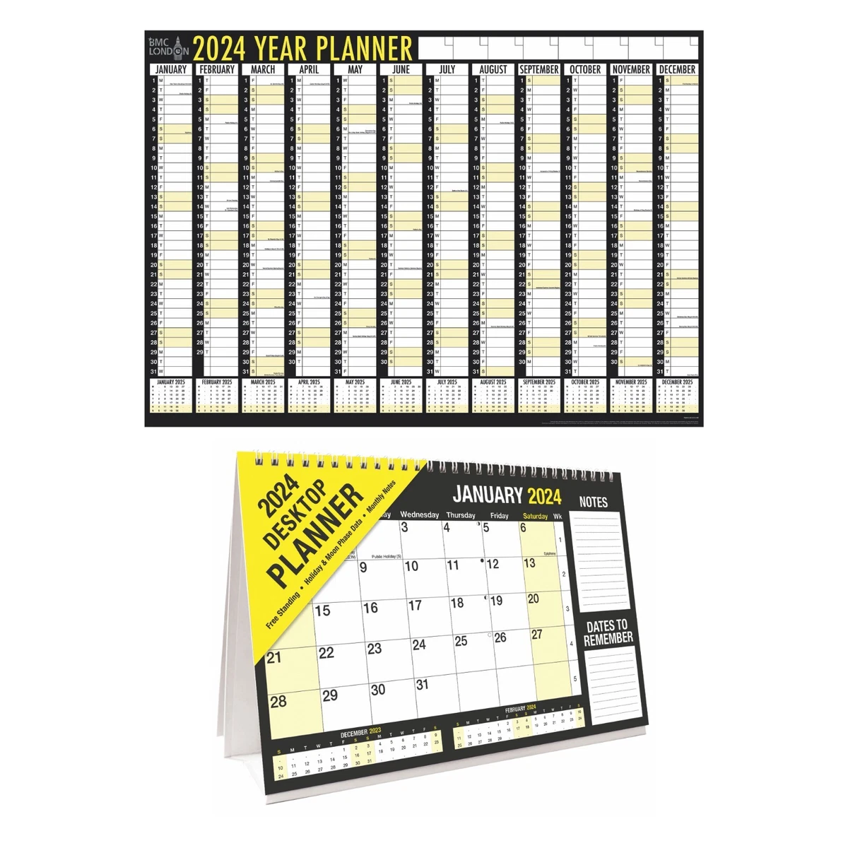 2024 Wall Calendar Planner MTV Yearly Desktop Staff Holiday Planner Office  Home | eBay