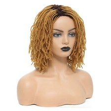 Short 12" Soft Thin Dreads Wigs for Black Women Faux Locs Wig Cosplay Party Wigs