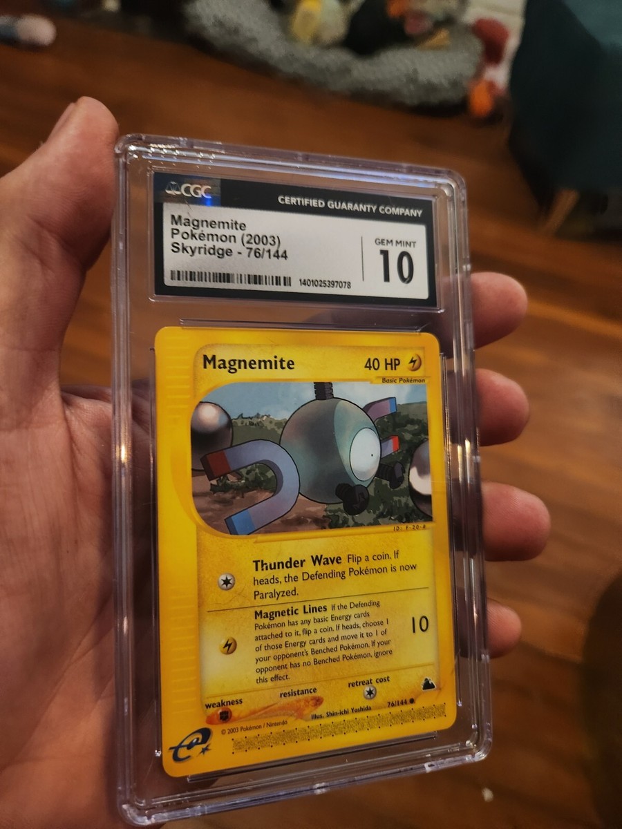 POP 15) CGC 10 GEM MINT Pokémon 2003 Magnemite 76/144 Skyridge