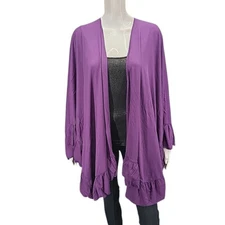 Antthony Original Dressy Open Front Throw Cardigan One Size Fits Most Purple