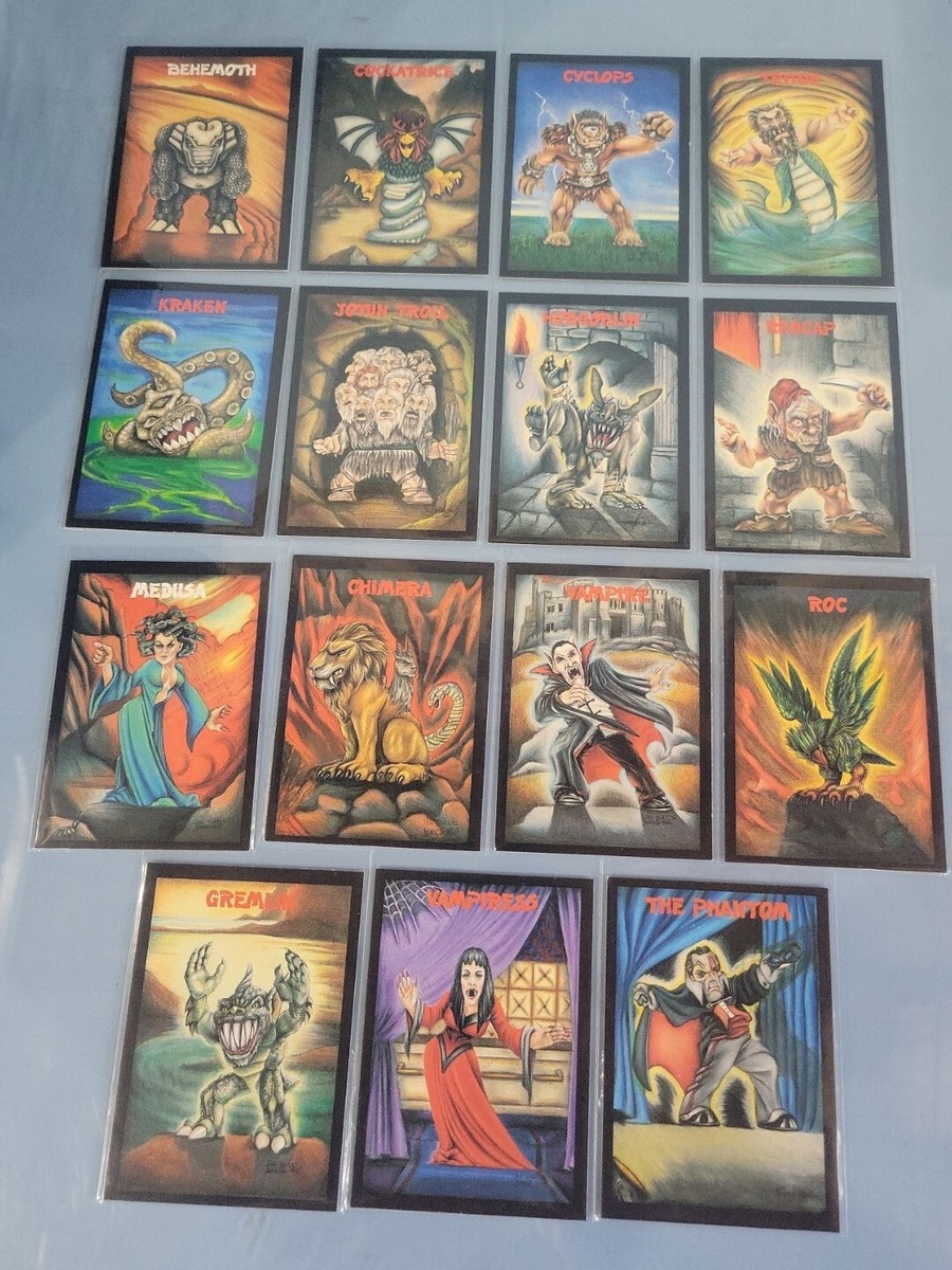 Monster in my Pocket 15 Trading Cards #4,7,8,10,11,12,23,25,26,30