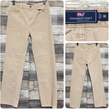 Vineyard Vines Corduroy Pants Youth Size 18 Beige Tan Inseam 27