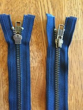 YKK 5 5mm Navy Blue 560 , Antique Nickel Teeth 15"  17" - 1 zipper