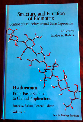 STRUCTURE & FUNCTION OF BIOMATRIX  Endre A. Balazs, Ed., Matrix 2012 Hyaluronan
