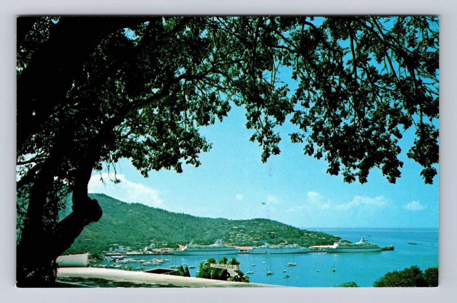 St Thomas-U.S Virgin Islands, Cruise Ship Port, Antique Vintage Postcard