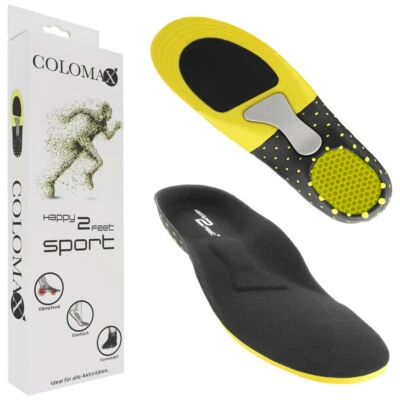 COLOMAX Sport Einlegesohlen Fersensporn Gel Arbeitsschuhe Einlagen Happy2Feet
