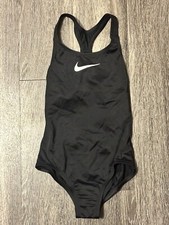Nike Girls Small Black Racerback 1-Piece Swimsuit NESSB711-001