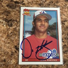Dave Martinez Signed 1991 Topps Auto Chicago Cubs Washington Nationals Expos
