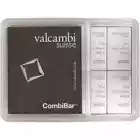 Valcambi 10 x 10 Gram Silver Bar CombiBar (100 Gram Total) - In Assay Card