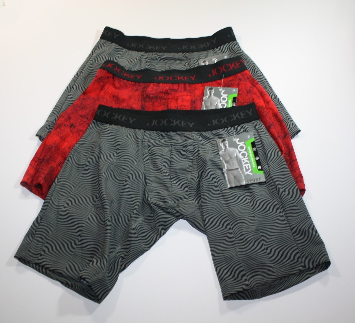 New JOCKEY SPORT MIDWAY BRIEF 8141 athletic fit microfiber RED