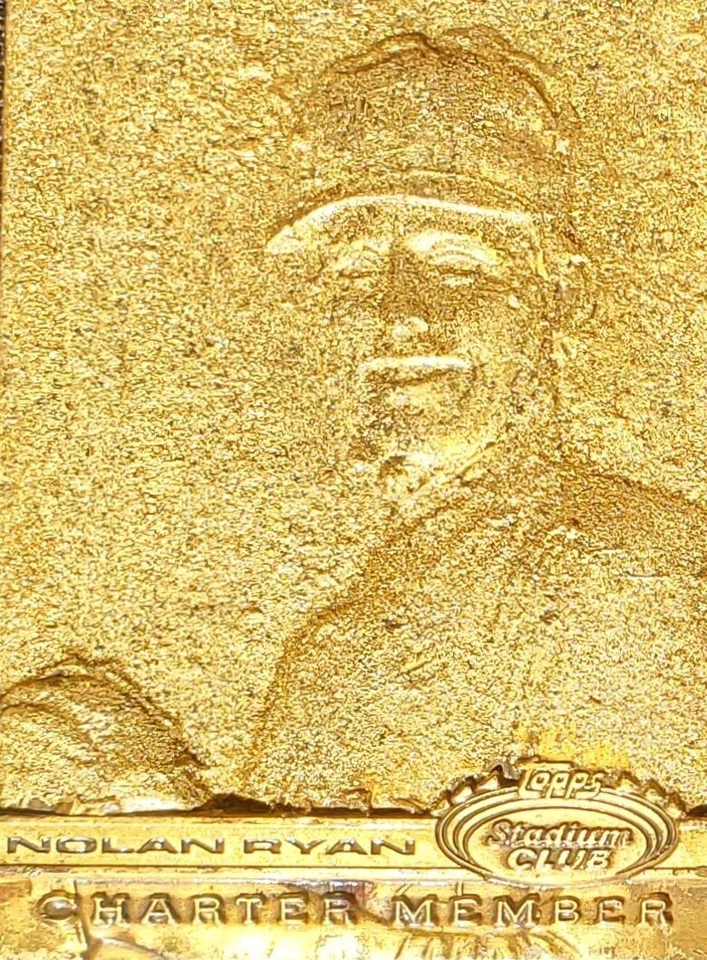 1991 Nolan Ryan Texas Rangers MLB 24kt Gold Accent Bronze Topps 300 Win Card - Image 3 of 4
