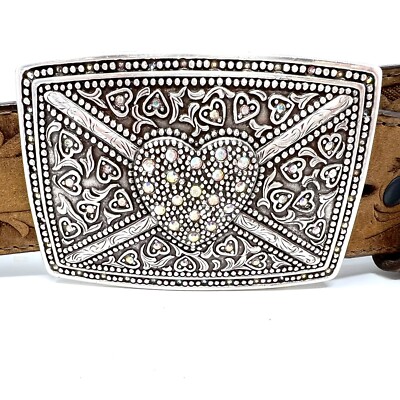 Tony Lama Ladies Filigree Trophy Belt Rhinestones 32 C50409 Tony Lama Ladies Filigree Trophy Belt Rhinestones Size 30  main image 4