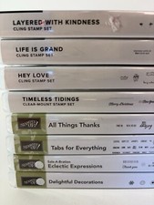 Stampin Up STAMP SETS Lot of 8 Most Unused