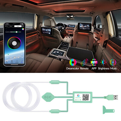 LED RGB USB EL Ambientebeleuchtung Innenraumbeleuchtung Lichtleiste Set APP Auto