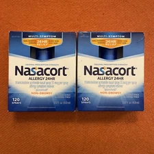 Lot (2) Nasacort 41167580059 Allergy 0.57 Oz 24 Hour Nasal Spray 240 Total Spray