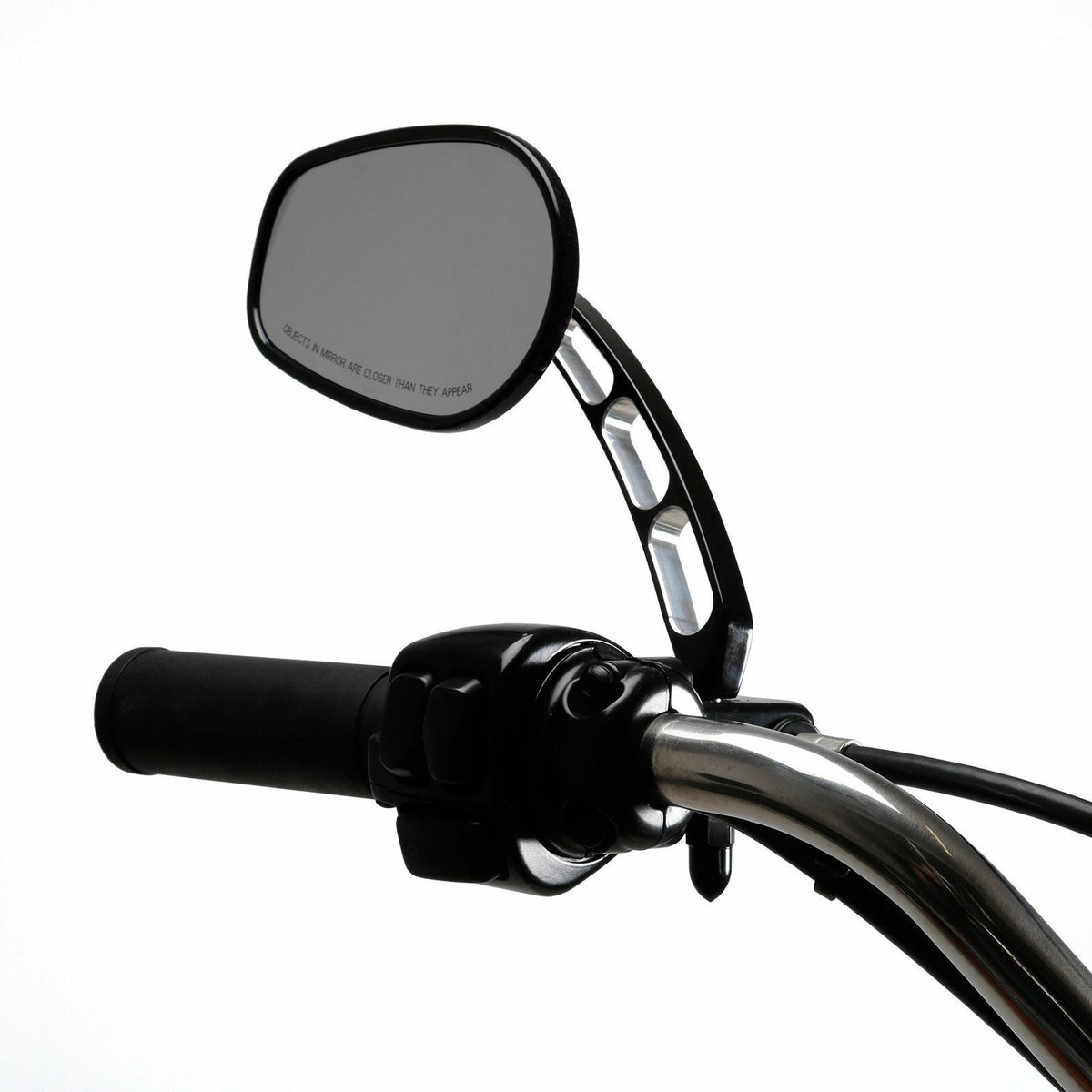 Edge Cut Stem Black Mirrors For Harley Road Glide / Electra Glide
