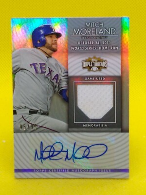 Mitch Moreland 2012 Triple Threads AUTOGRAPH GAME-USED MEMORABILIA ***96/99***