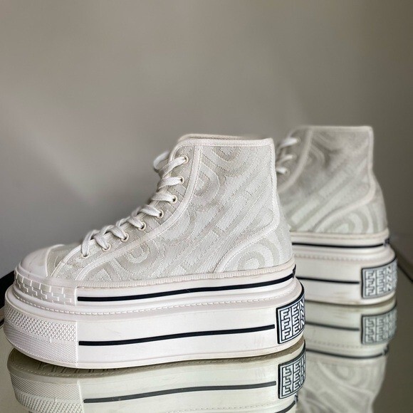 EUC Fendi By Marc Jacobs Domino Canvas White High Top