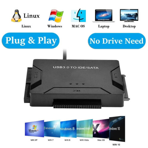 USB 3.0 zu SATA IDE Festplatte Adapter Konverter Kabel für 3,5 2,5 Zoll HDD/SSD D - Bild 6 von 10
