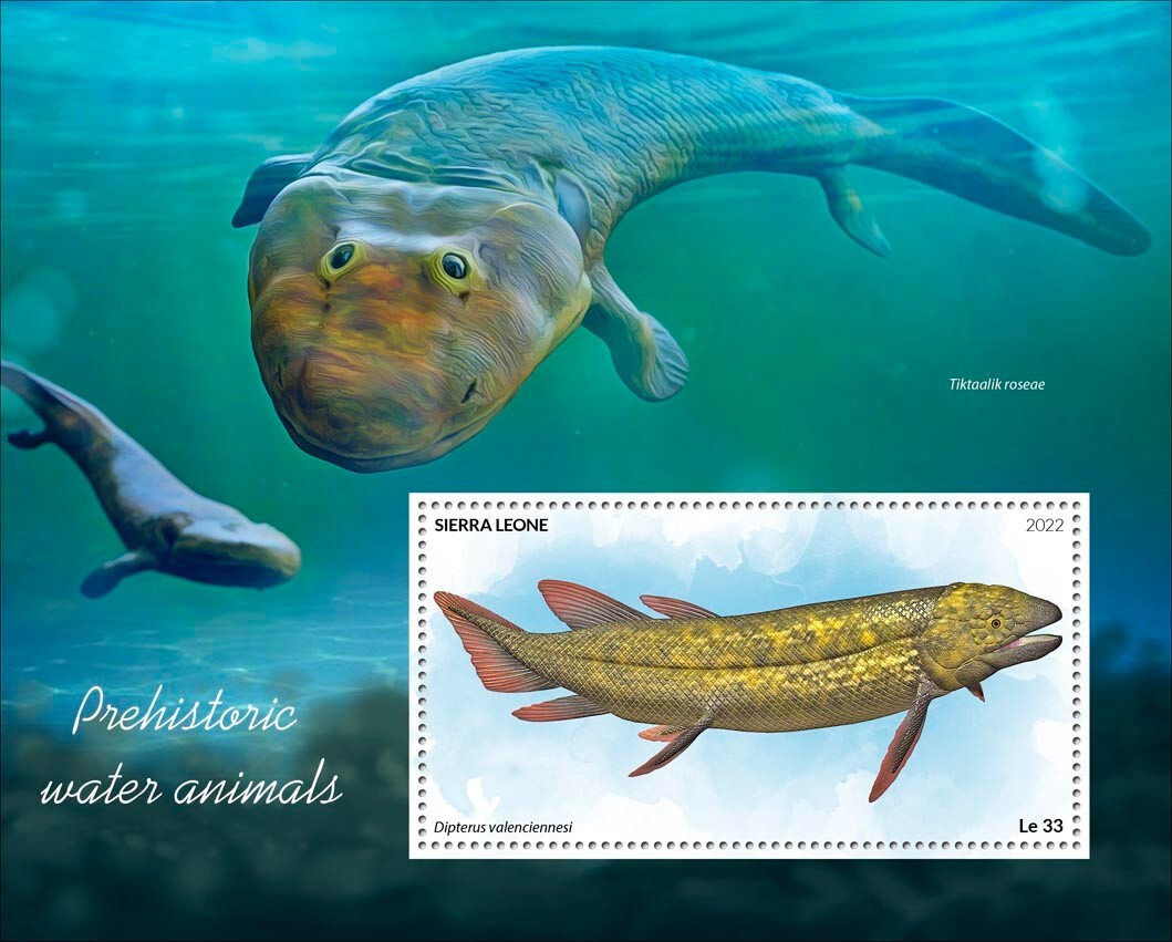 Prehistoric Water Animals Tiktaalik Dipterus MNH Stamps 2022