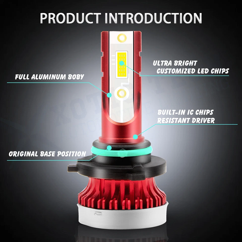 Kit de conversión de bombillas de faros de haz alto LED Cool Xenon blanco H7 COB para Hyundai Foto 2 de 4