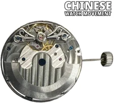 Chinese Automatic Double Barrel Movement Z-2033 has 2Hands, Dual Time,Sun & Moon