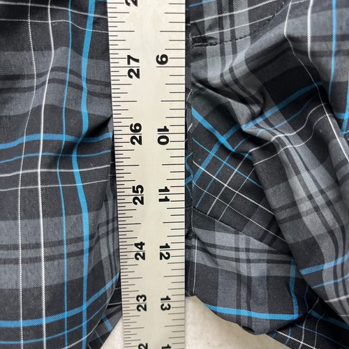 Ben Hogan Performance Golf Shorts Men's Size 32 - Black Gray Blue Plaid Mid Rise - Picture 6 of 12