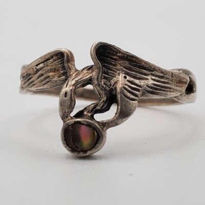 Original Vintage Sterling Silver 925 Eagle Ring WW2 WWII German