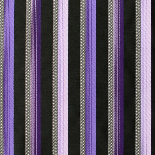 Men's Striped Pocket Square 10" Handkerchief Wedding Fashion Purple Black Hanky - Afbeelding 1 van 3