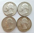 Lot of 4 Washington Silver Quarter Various Dates 1964