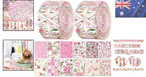 Vibrant 100 Pcs Pink Floral Quilting Strips - 2.56 Inch Crafting Essentials - Picture 2 of 8