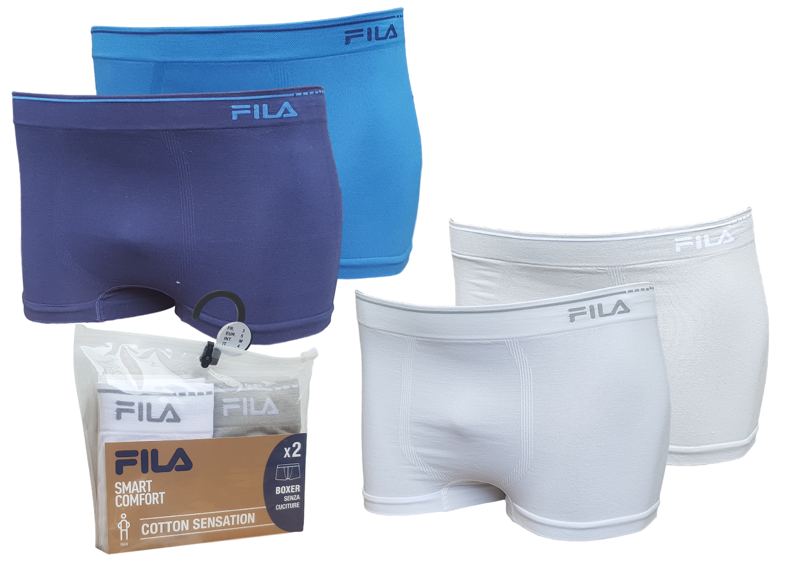 Boxer aderenti Uomo 2 pezzi senza cuciture SMART COMFORT FILA UH102 Intimo