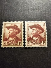 TIMBRE FRANCE POÈTE FRÉDÉRIC MISTRAL NUANCE COULEUR N°495 NEUF ** LUXE MNH 1941