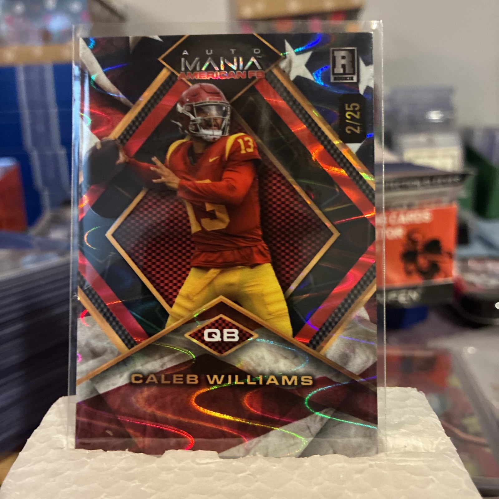 Caleb Williams Wild Card Auto Mania American Football Preview #CW Circle-Sparkle Foil-MT. Rushmore