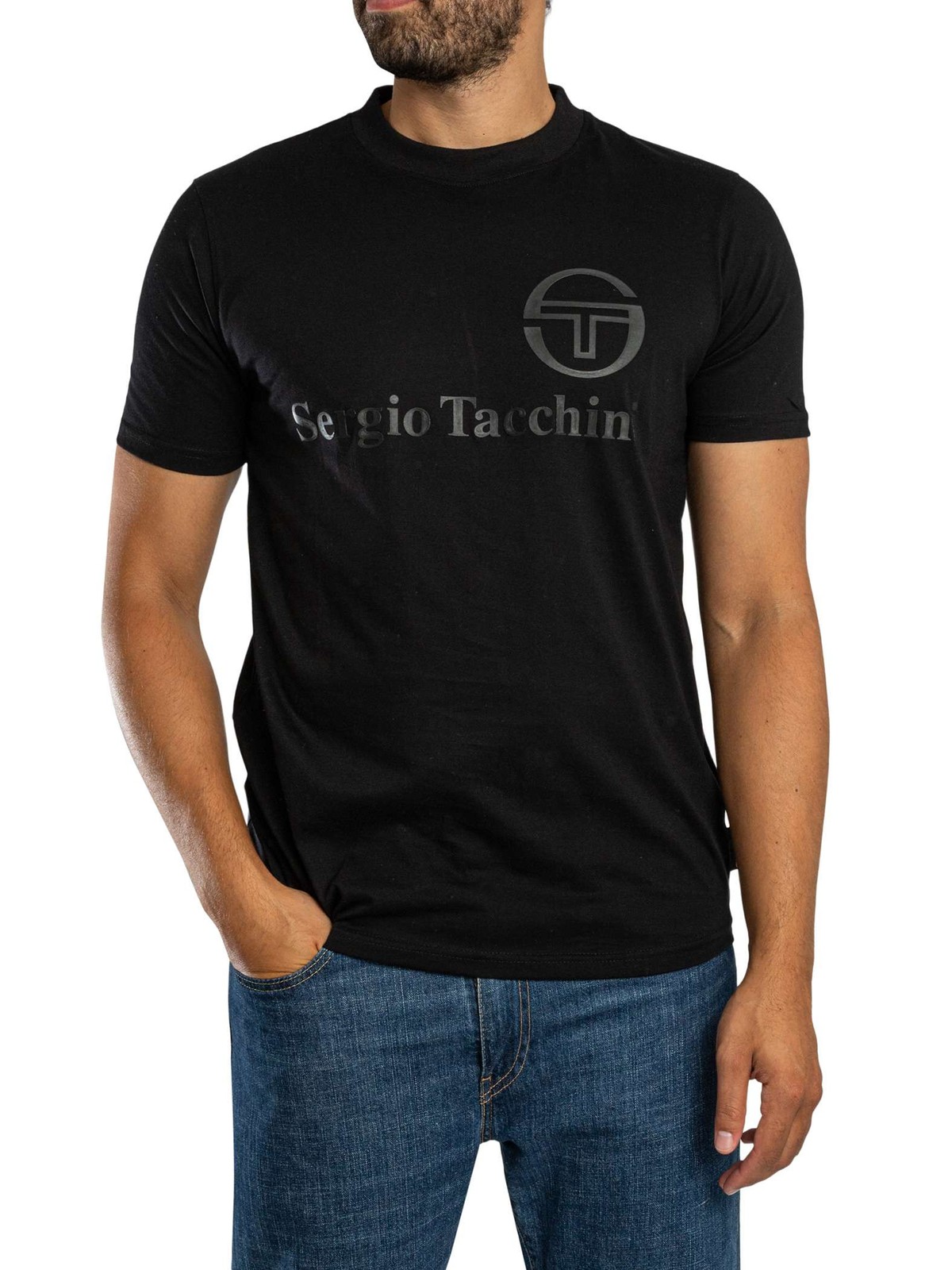 Sergio Tacchini Lazio T-Shirt, Black - XL