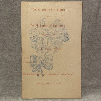 April 13 1976 Washington PA Junior High School band concert program Pennsylvania