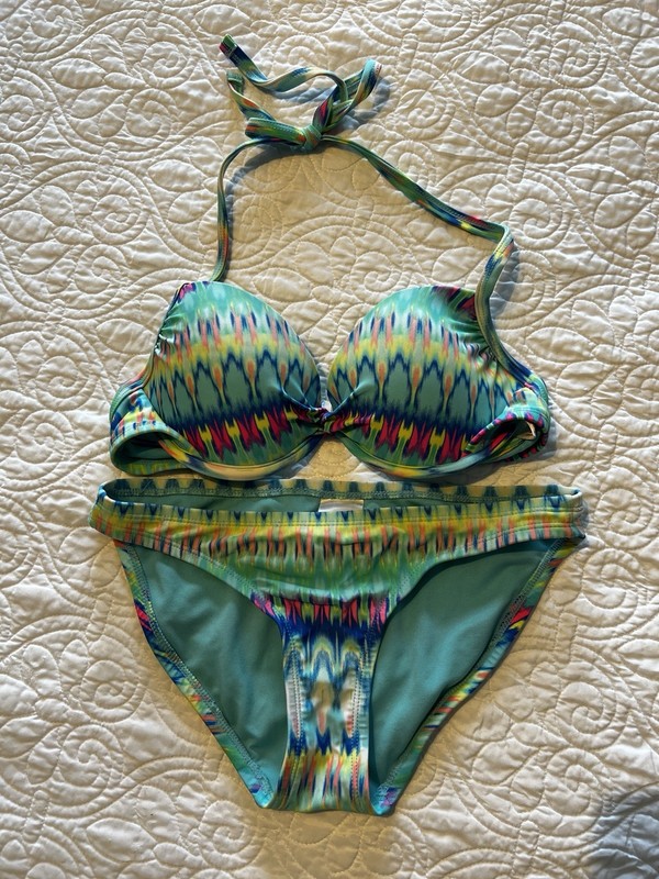 Xhilaration Vibrant Multicolor Push-Up / Padded Bikini Top & Bottoms. Size XS/S