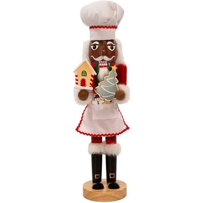 Kurt Adler Wooden Nutcrackers, African American Chef, 15''
